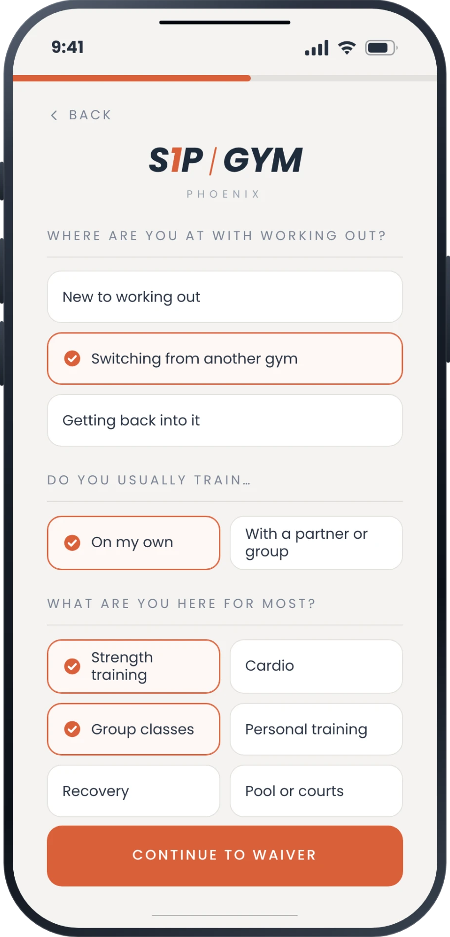 Guest answering training persona questions on the Guest Pass Connect form